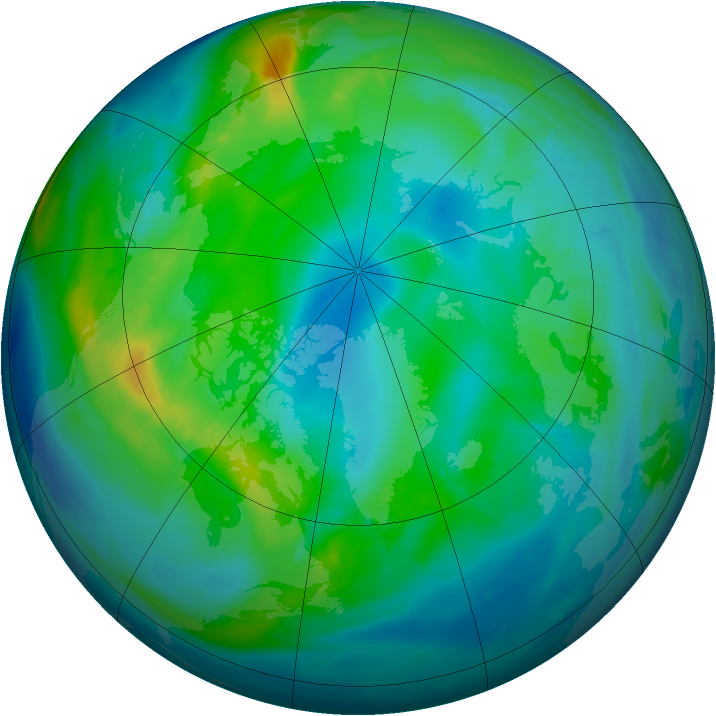 Arctic ozone map for 13 November 2013